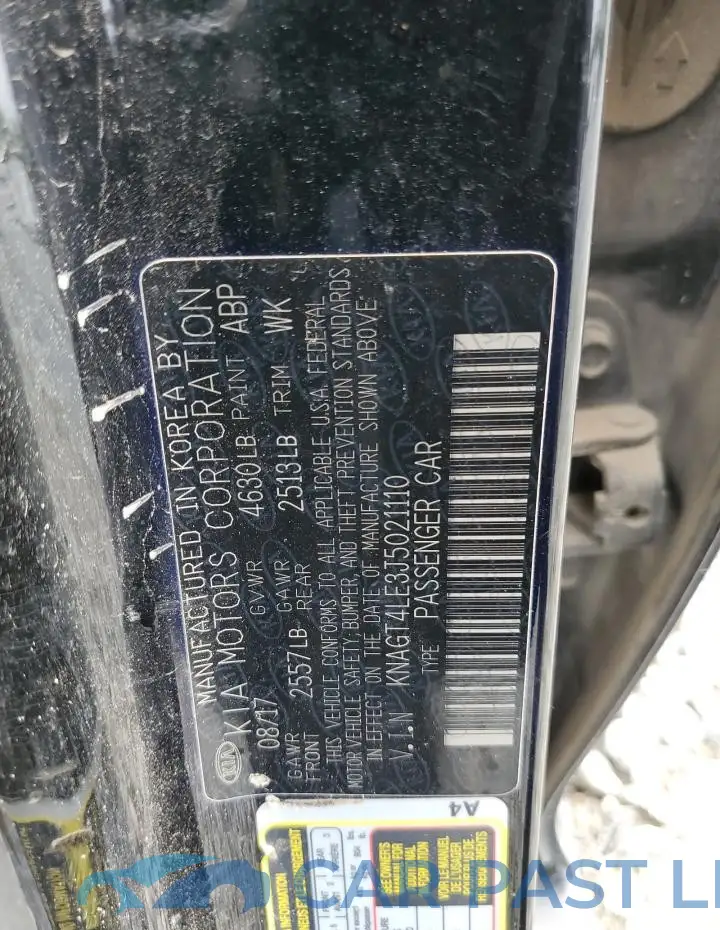 KNAGT4LE3J5021110# 12