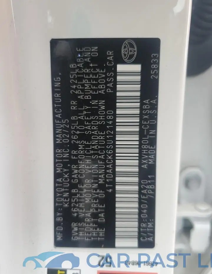 4T1DAACK6SU121480# 12