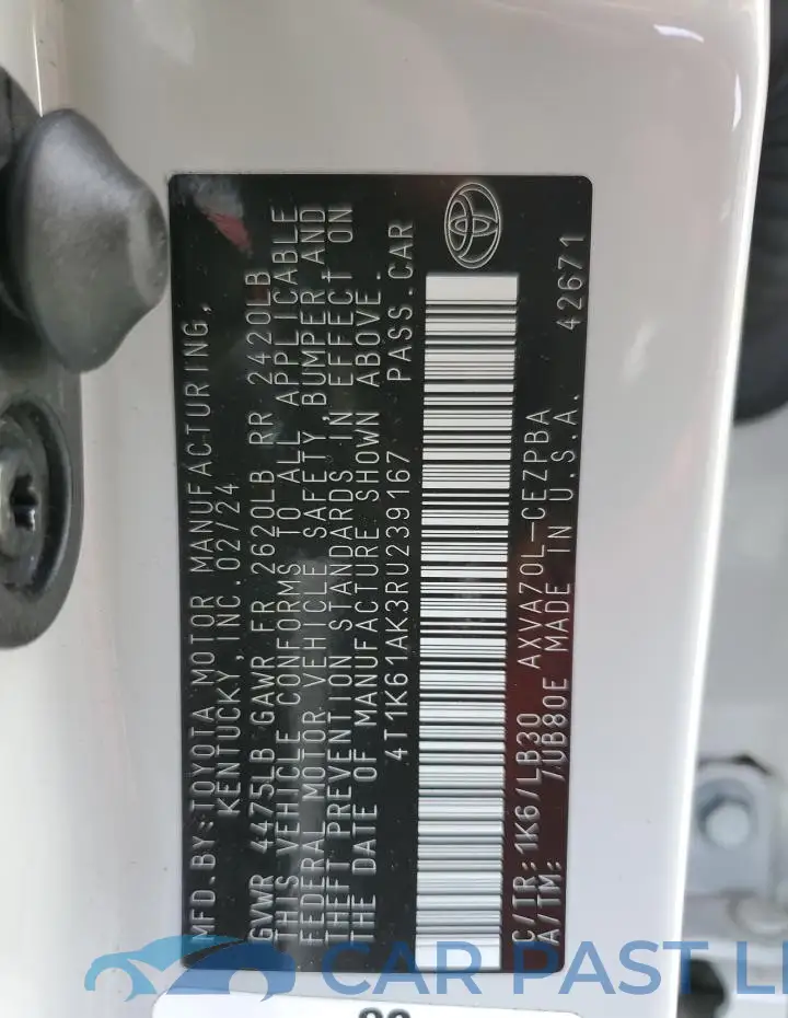 4T1K61AK3RU239167# 12