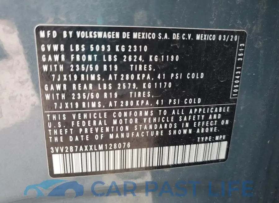 3VV2B7AXXLM128076# 13