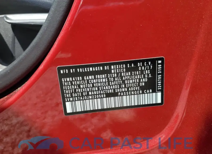 3VW2B7AJ0JM220589# 12
