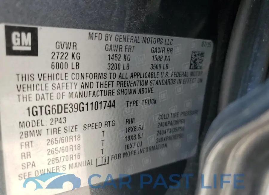 1GTG6DE39G1101744# 12