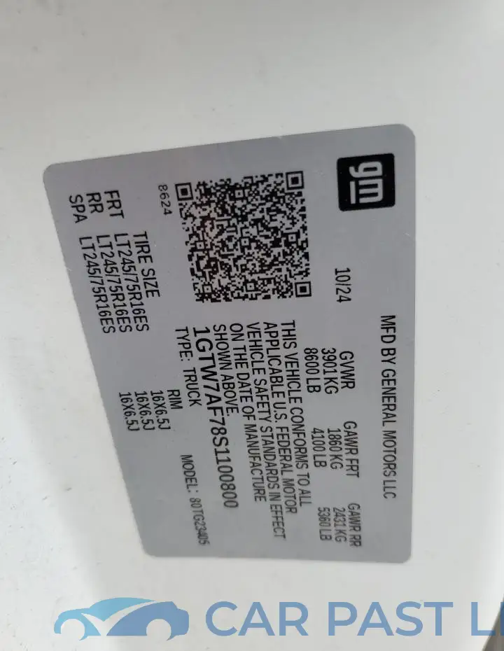 1GTW7AF78S1100800# 13