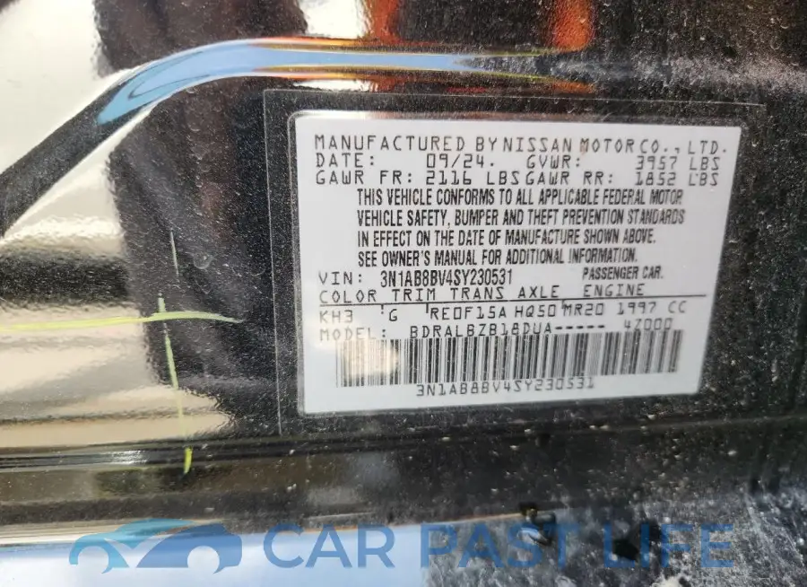 3N1AB8BV4SY230531# 12