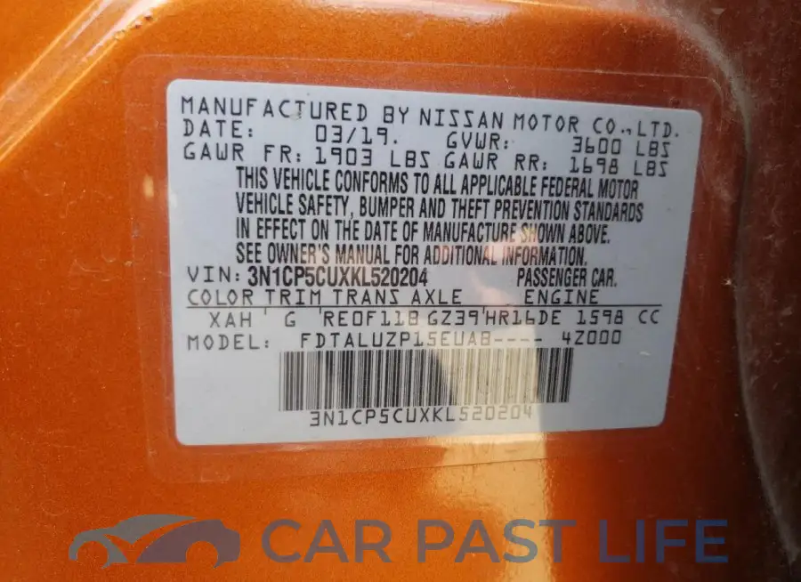 3N1CP5CUXKL520204# 12
