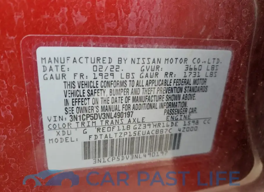 3N1CP5DV3NL490197# 14