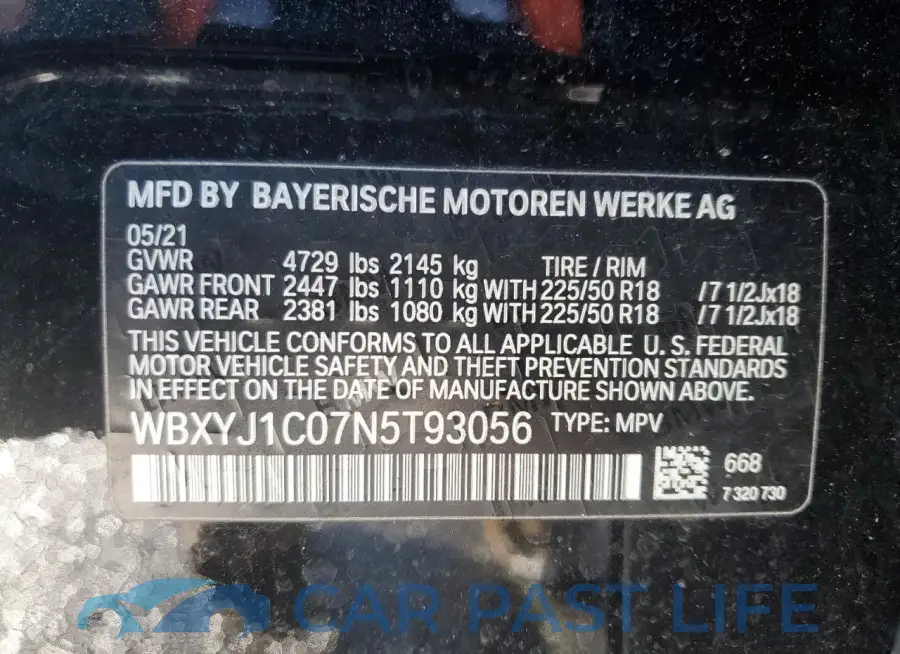 WBXYJ1C07N5T93056# 13