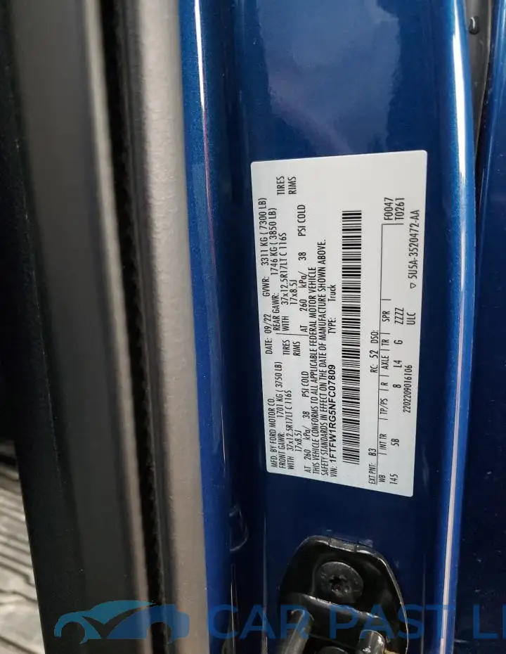 1FTFW1RG5NFC07809# 12