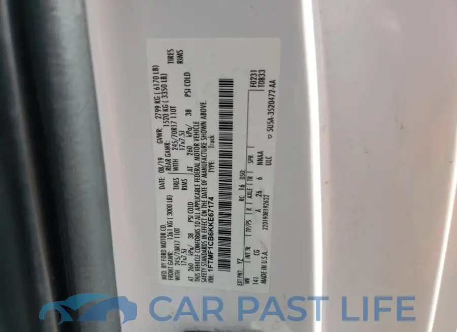 1FTMF1CB6KKE67174# 12