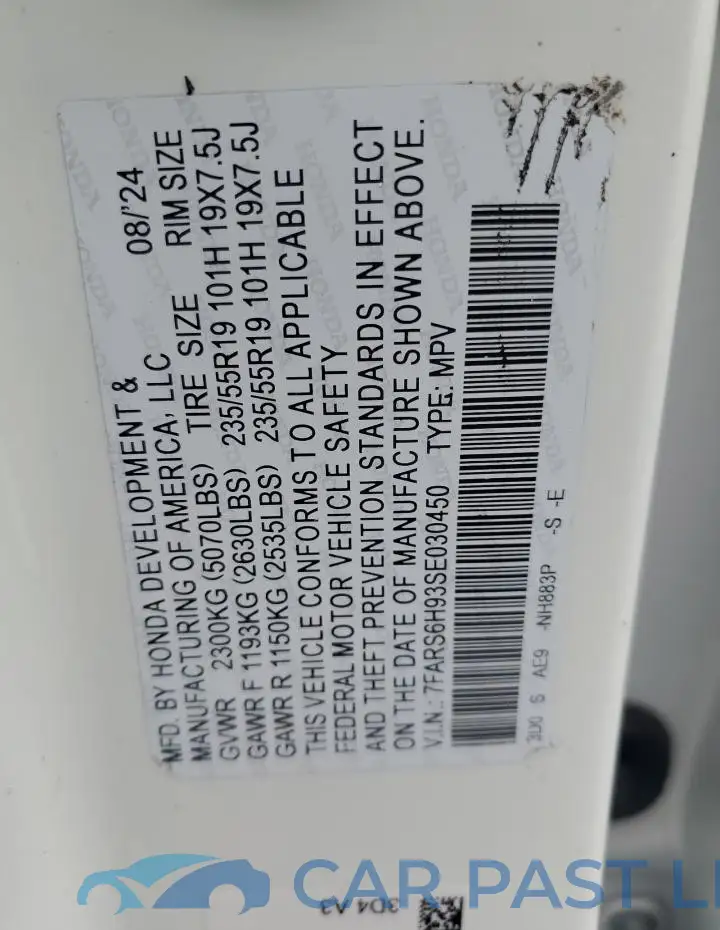 7FARS6H93SE002650# 13