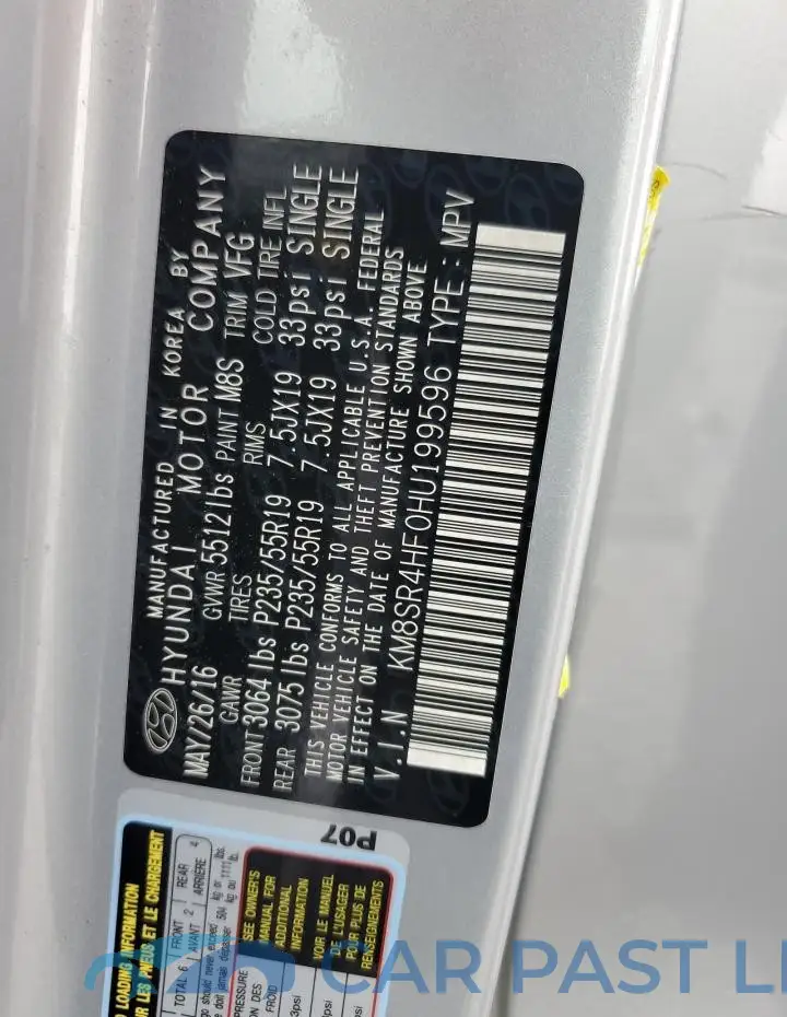 KM8SR4HF0HU199596# 13