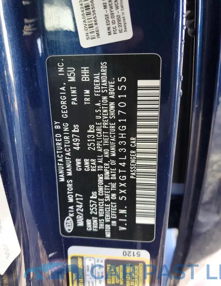 5XXGT4L33HG170155# 12