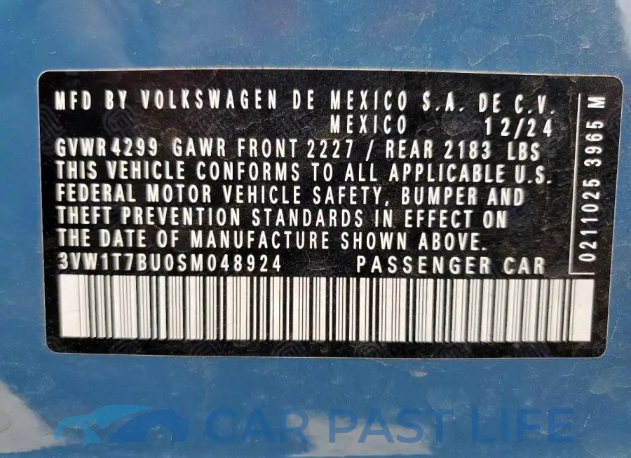 3VW1T7BU0SM048924# 12