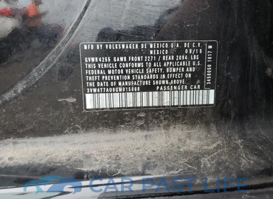 3VW4T7AU8GM015868# 12