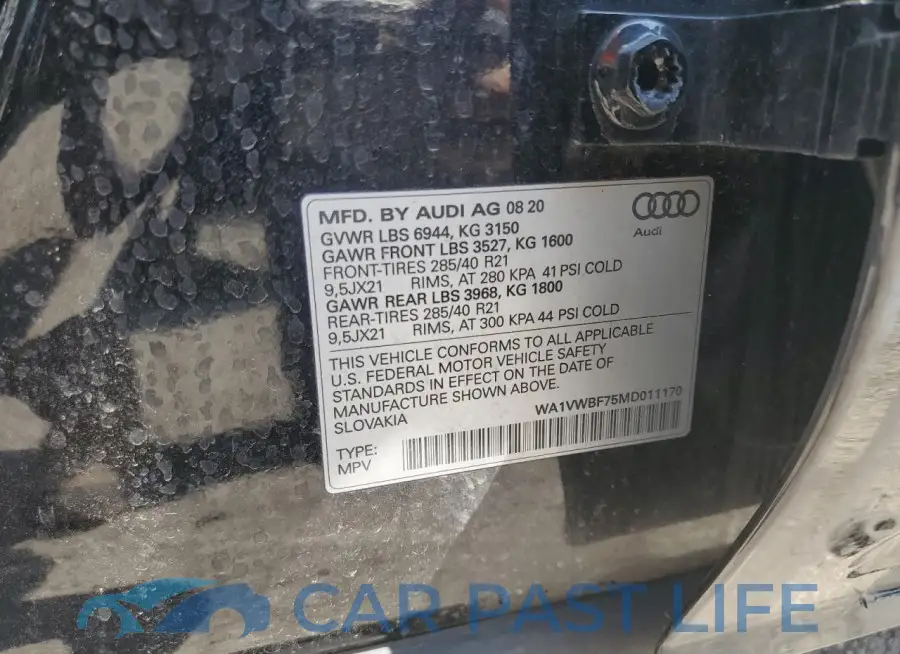 WA1VWBF75MD011170# 14