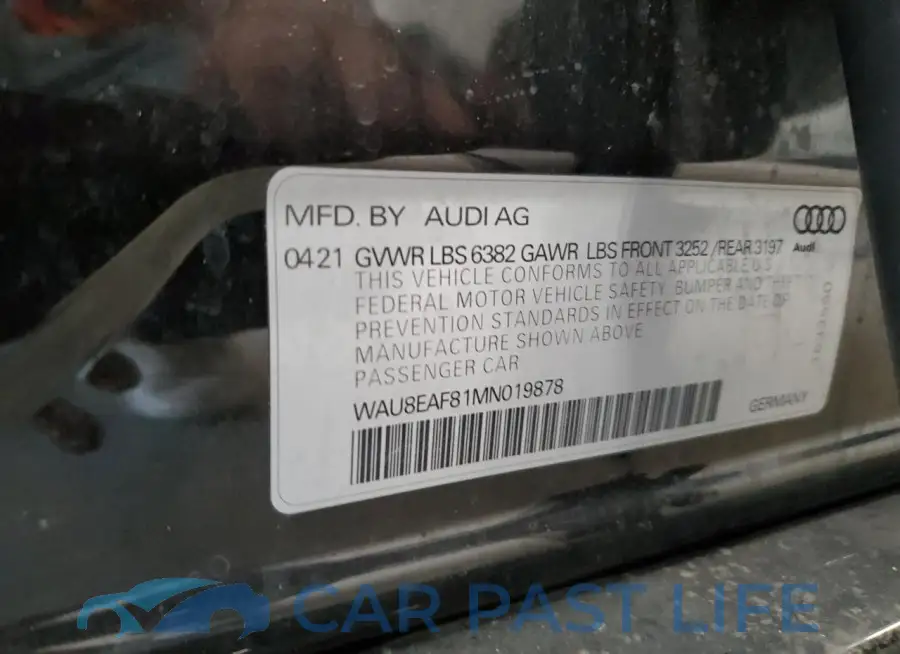 WAU8EAF81MN019878# 12