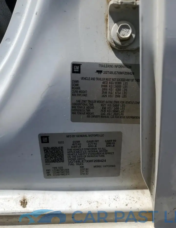 1GT48LE7XMF208424# 13