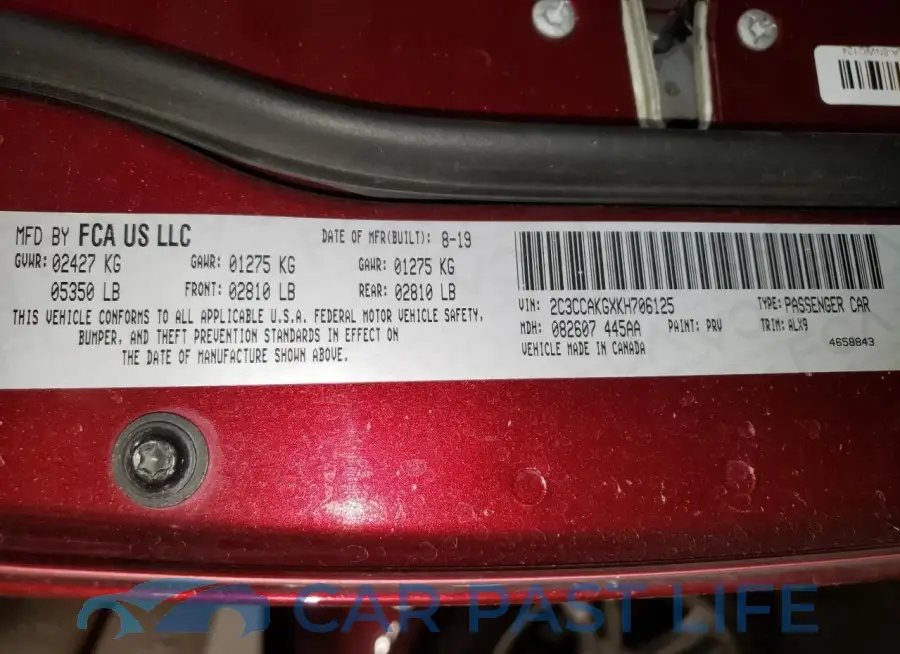 2C3CCAKGXKH706125# 12