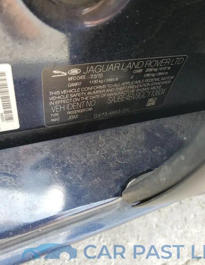 SAJBE4BV9GCY10604# 12