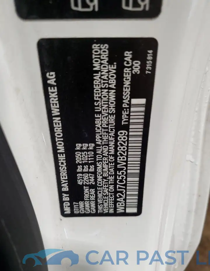 WBA2J7C55JVB28289# 12