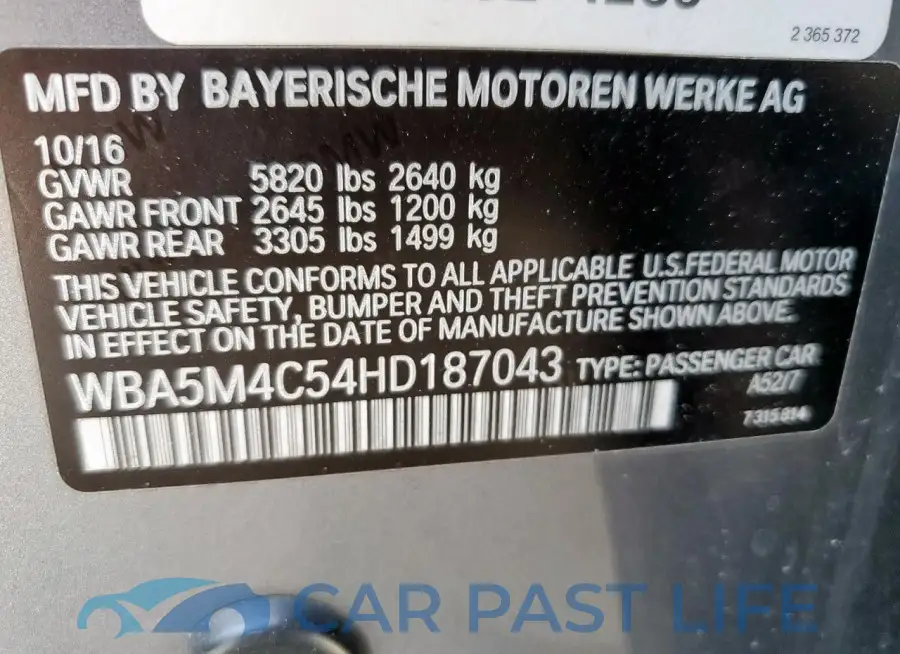 WBA5M4C54HD187043# 12