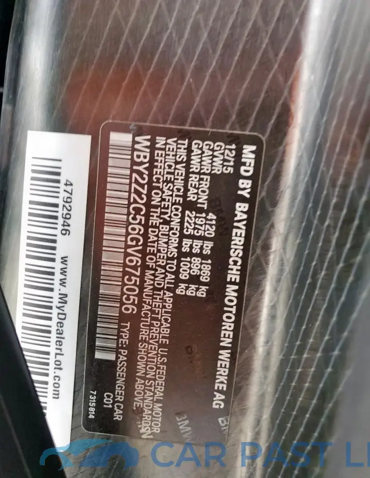 WBY2Z2C56GV675056# 13
