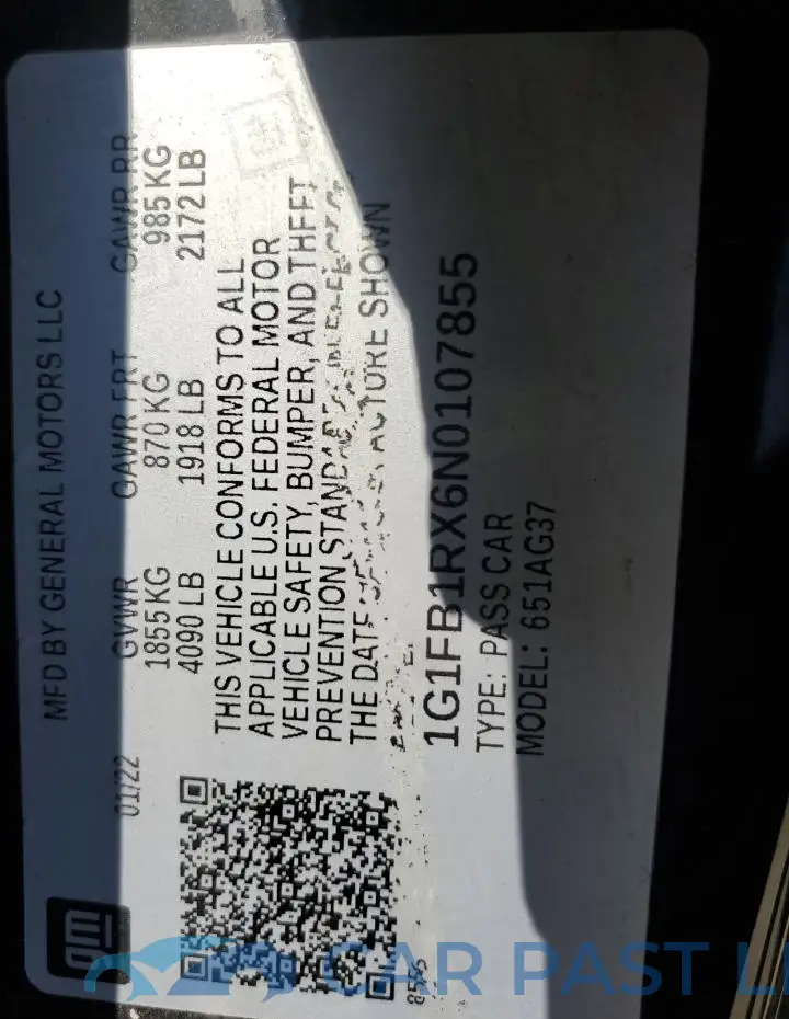 1G1FB1RX6N0107855# 13