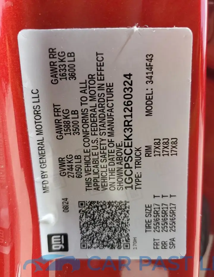 1GCPSCEK3R1260324# 12