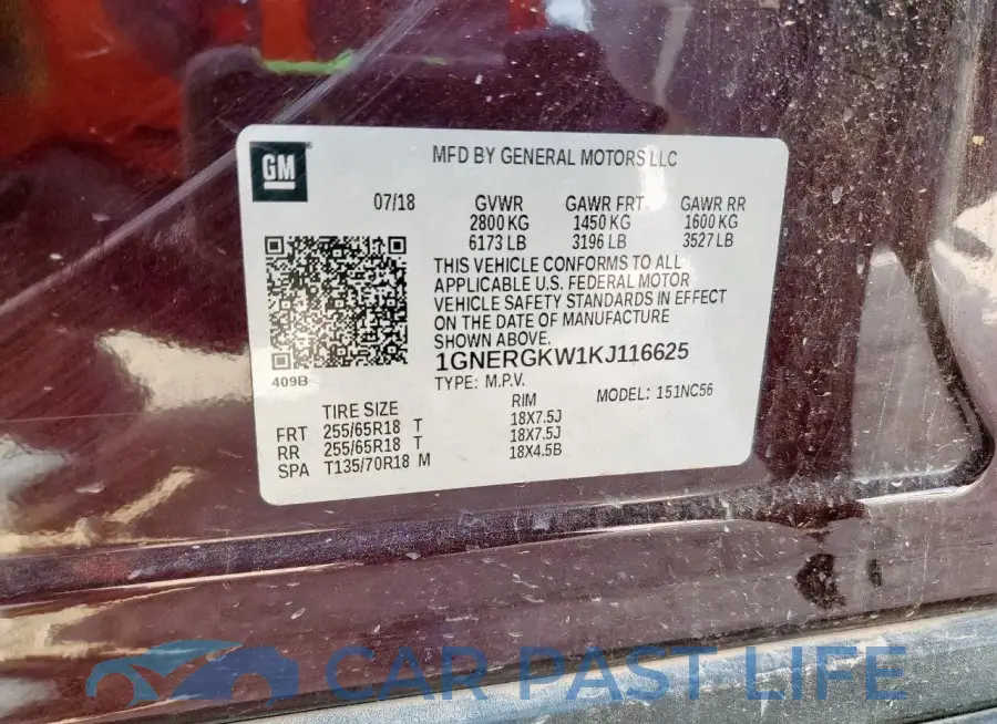 1GNERGKW1KJ116625# 13