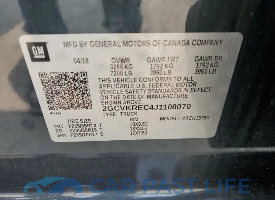 2GCVKREC4J1108070# 12