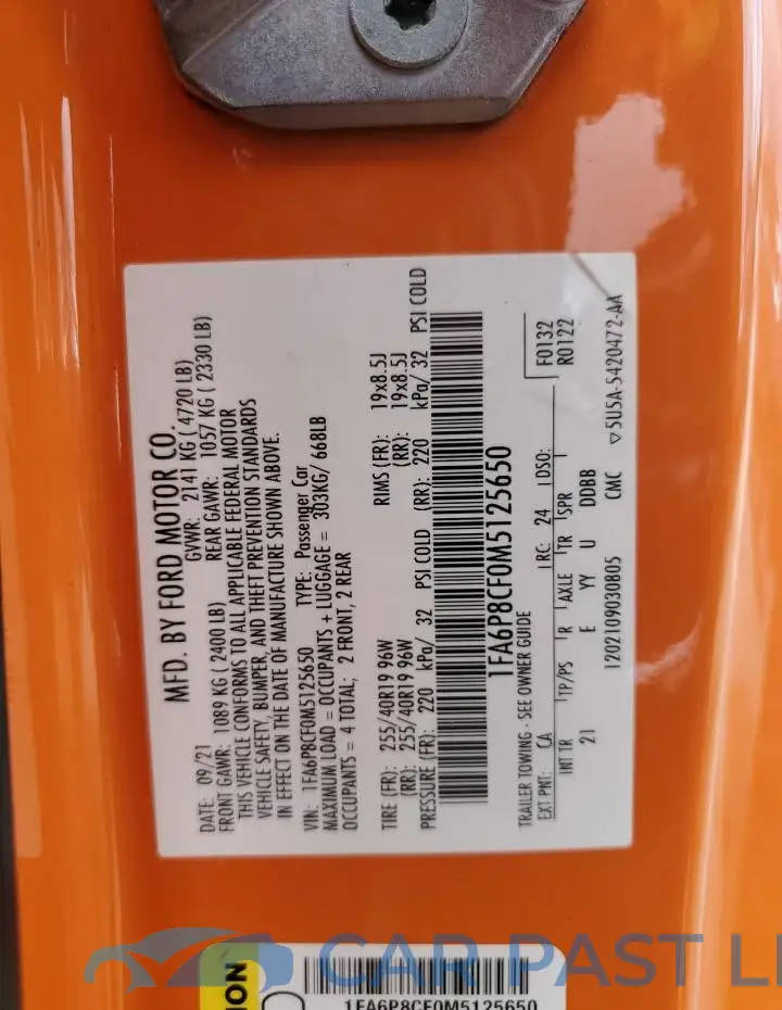 1FA6P8CF0M5125650# 12