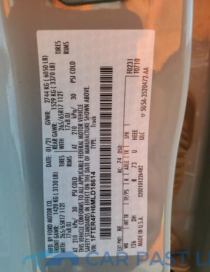 1FTER4FH6MLD18614# 12