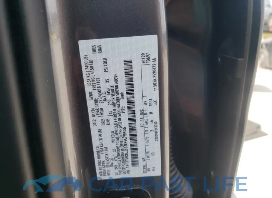 1FTFW3LD3RFA75505# 12