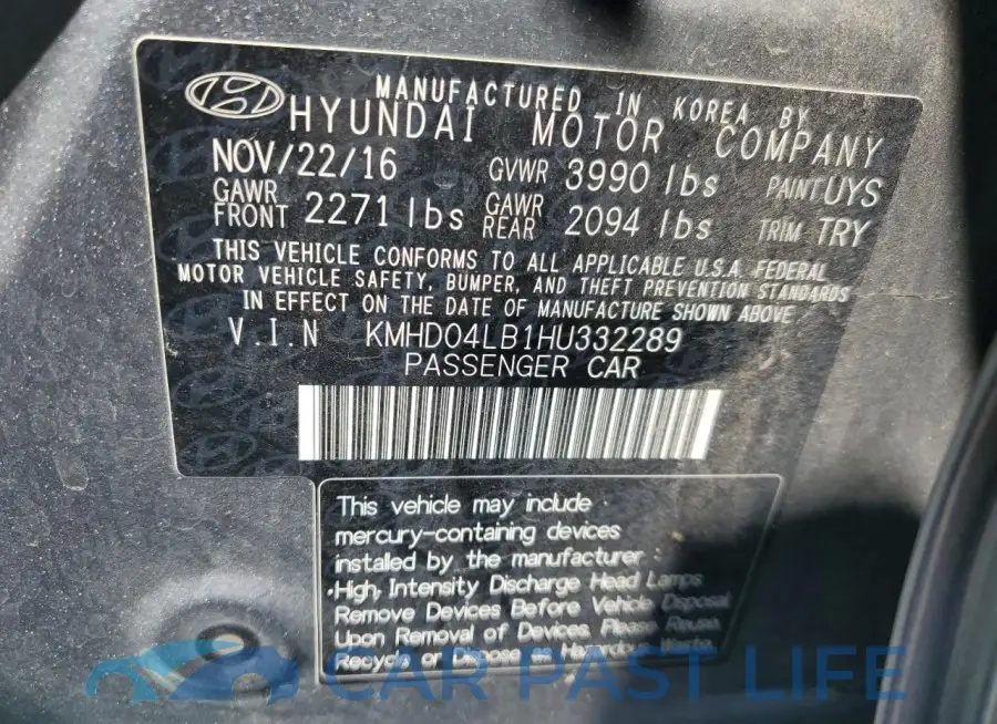 KMHD04LB1HU332289# 12