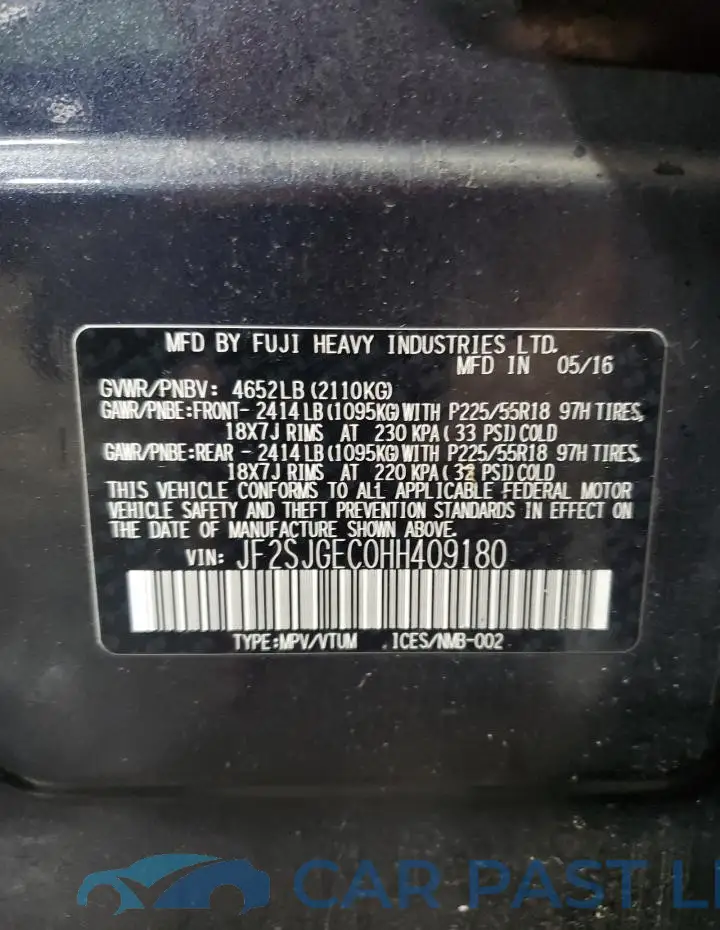 JF2SJGEC0HH409180# 14
