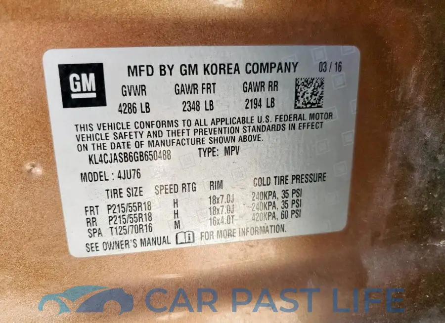 KL4CJASB6GB650488# 13