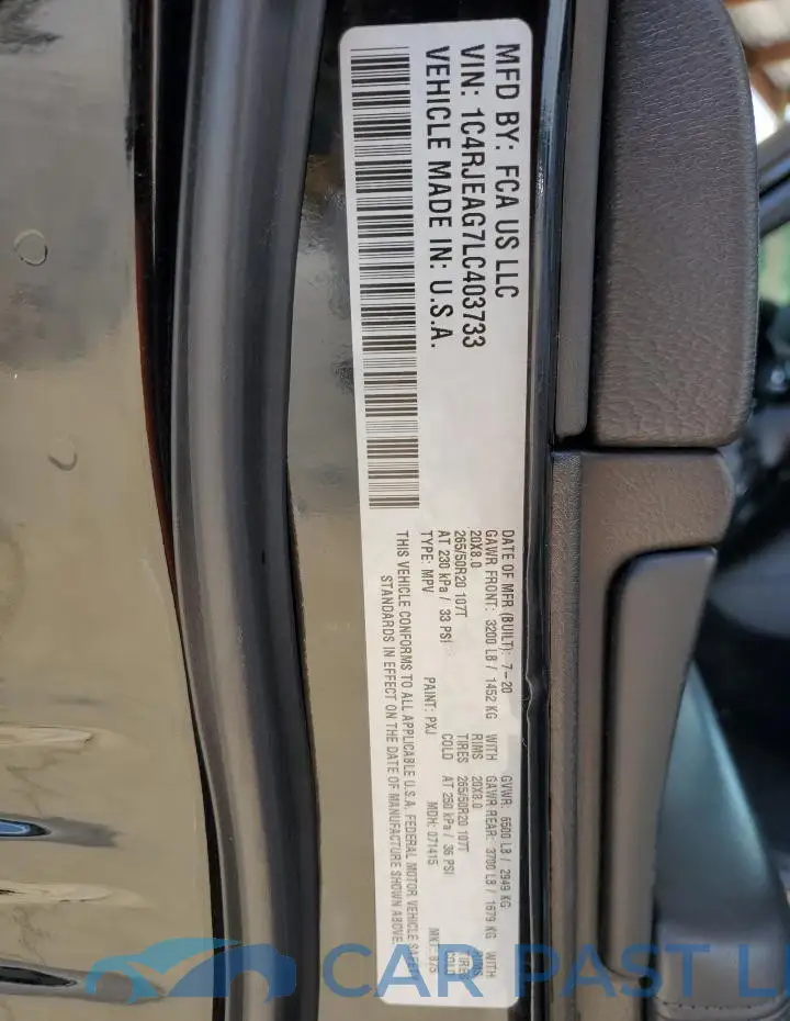 1C4RJEAG7LC403733# 12