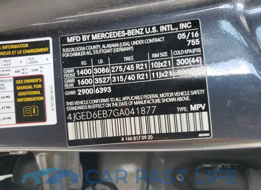 4JGED6EB7GA041877# 13