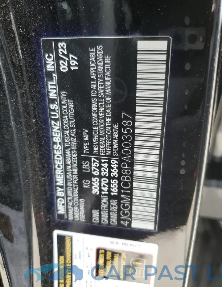 4JGGM1CB8PA003587# 13