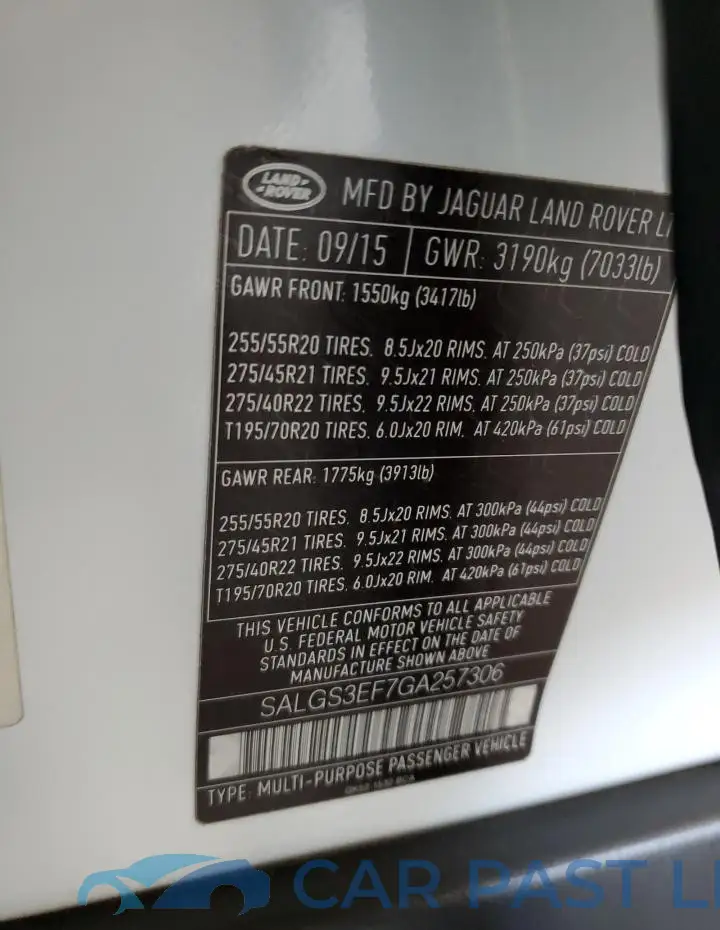 SALGS3EF7GA257306# 13