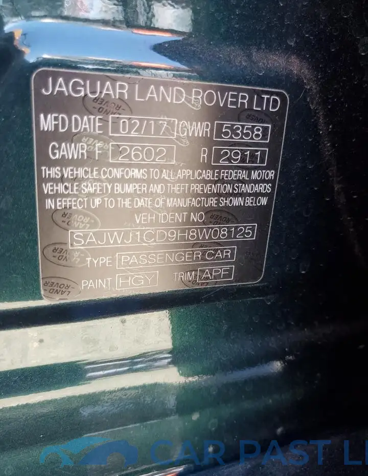SAJWJ1CD9H8W08125# 12