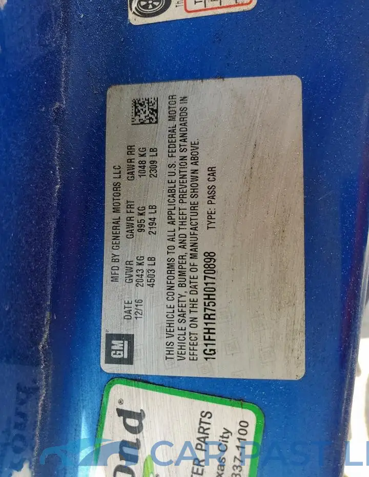 1G1FH1R75H0170898# 12