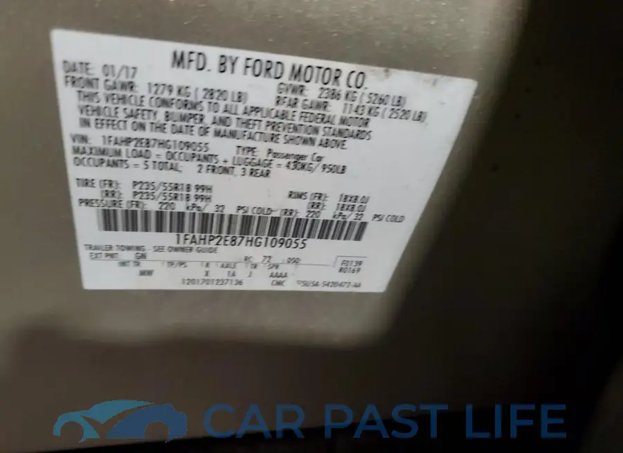 1FAHP2E87HG109055# 12