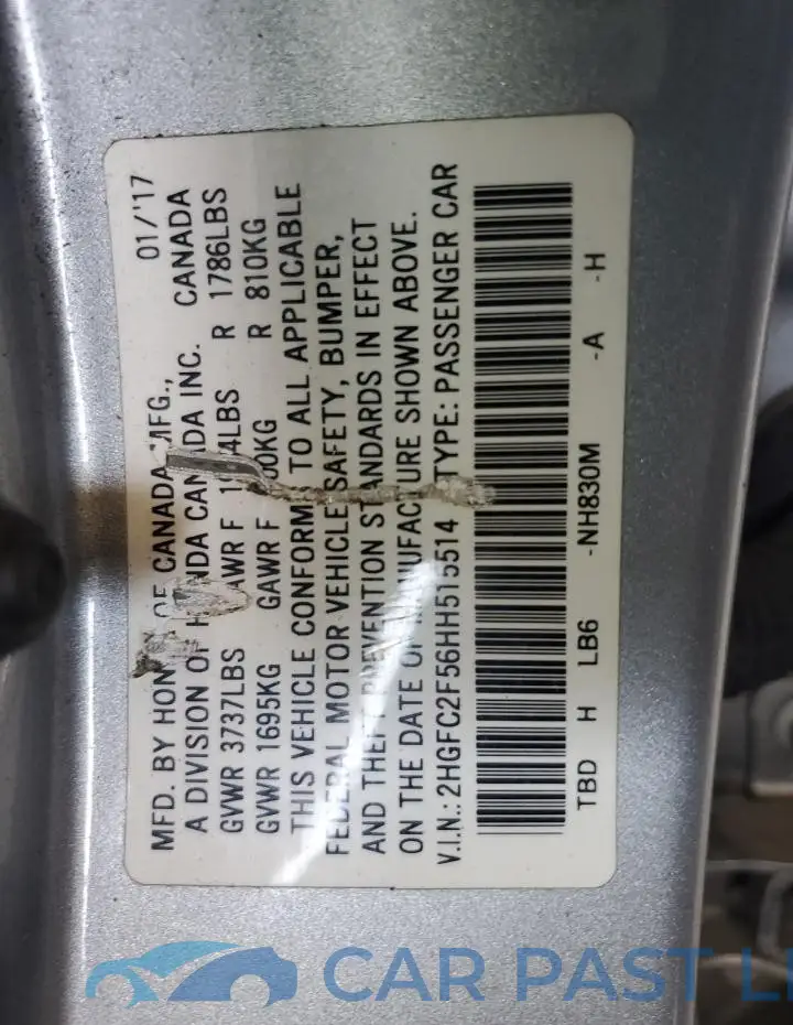 2HGFC2F56HH515514# 12