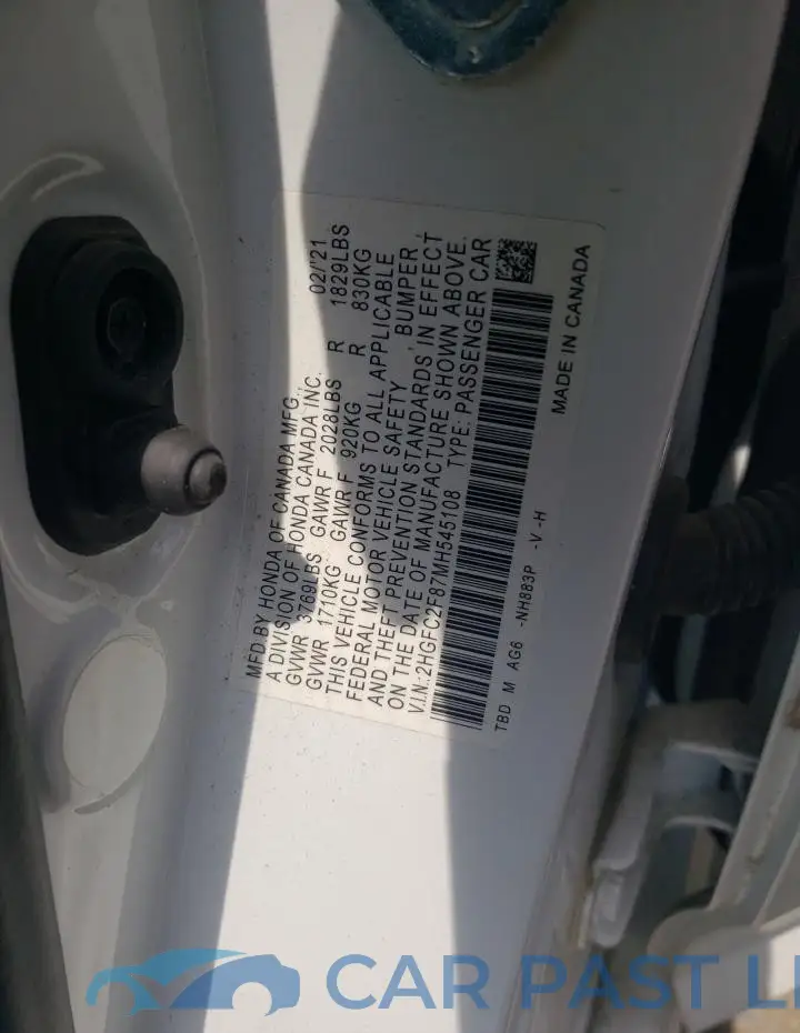 2HGFC2F87MH545108# 12