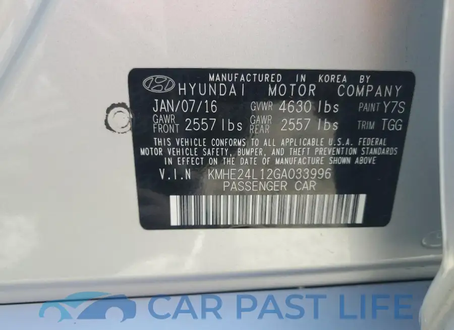 KMHE24L12GA033996# 12