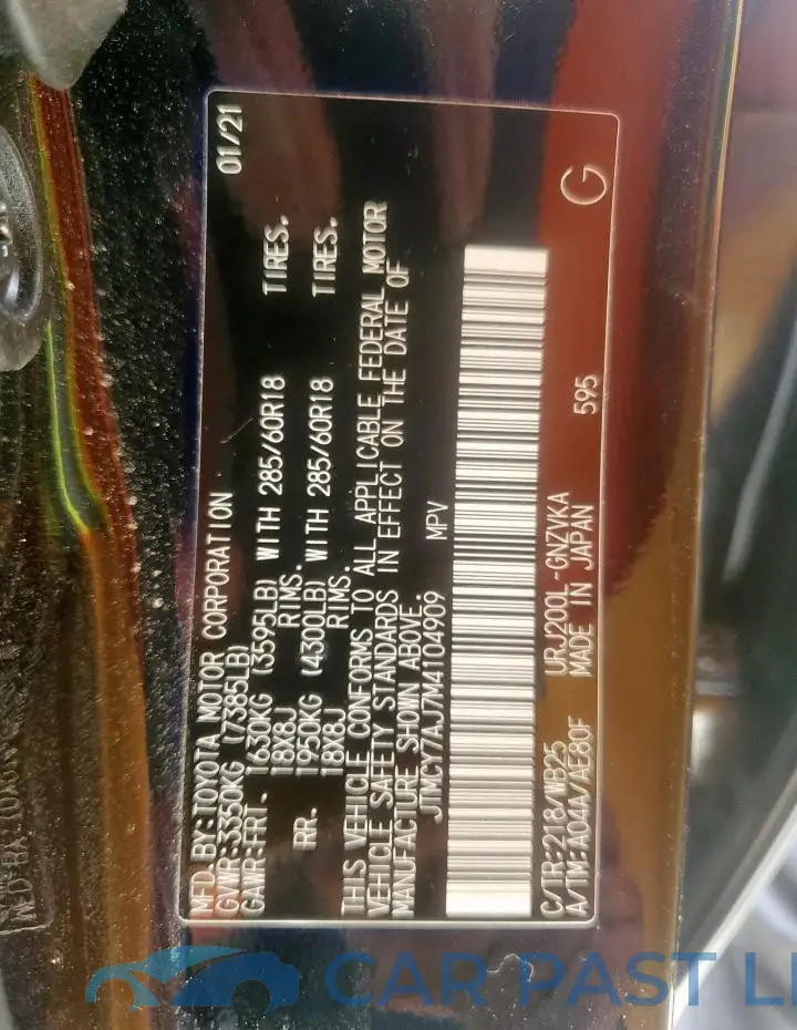 JTMCY7AJ7M4104909# 13
