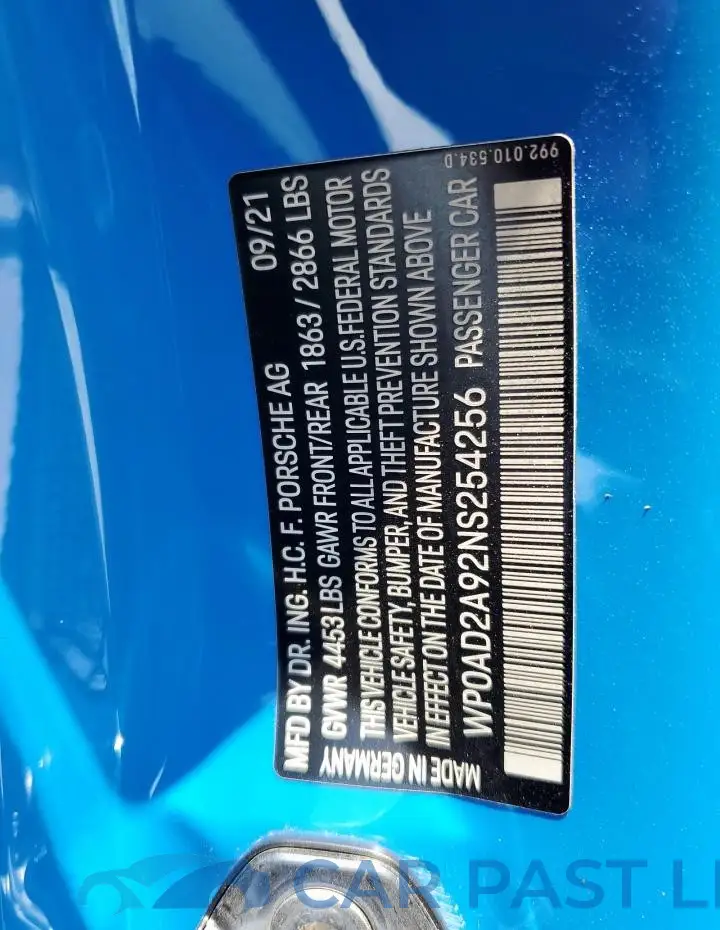 WP0AD2A92NS254256# 12