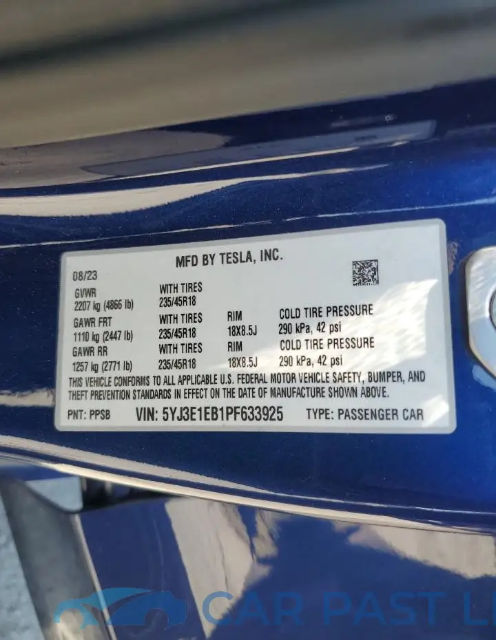 5YJ3E1EB1PF633925# 13