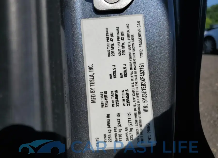 5YJ3E1EB3KF453161# 12